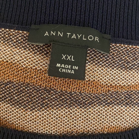 Ann Taylor sweater dress Womens Midi pullover crew neck puff sleeve Plus Sz XXL - Picture 6 of 8